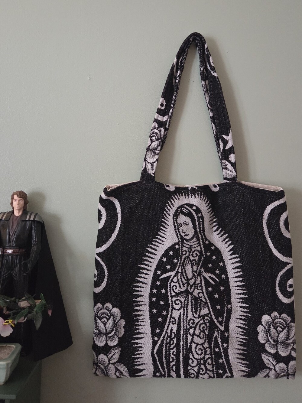 Black & White Virgin Mary (Virgen De Guadalupe) Tote Bag